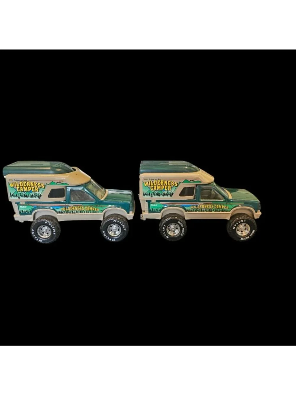 VTG 2 Nylint Ford 4 X 4 Toy Trucks Wilderness Camper With Boat Green 90s